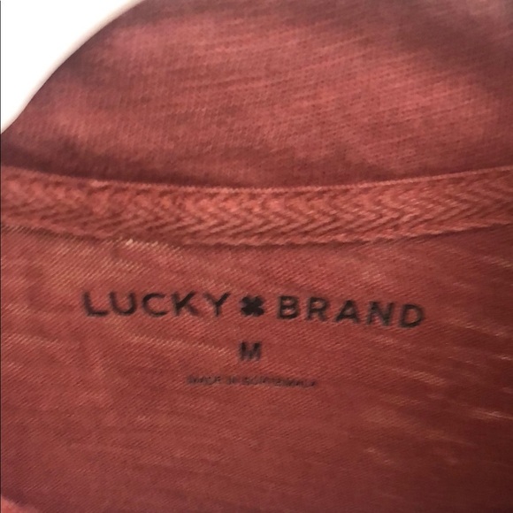 Lucky Brand Burgundy Polo Shirt Soft Cotton Casual - Picture 2 of 5